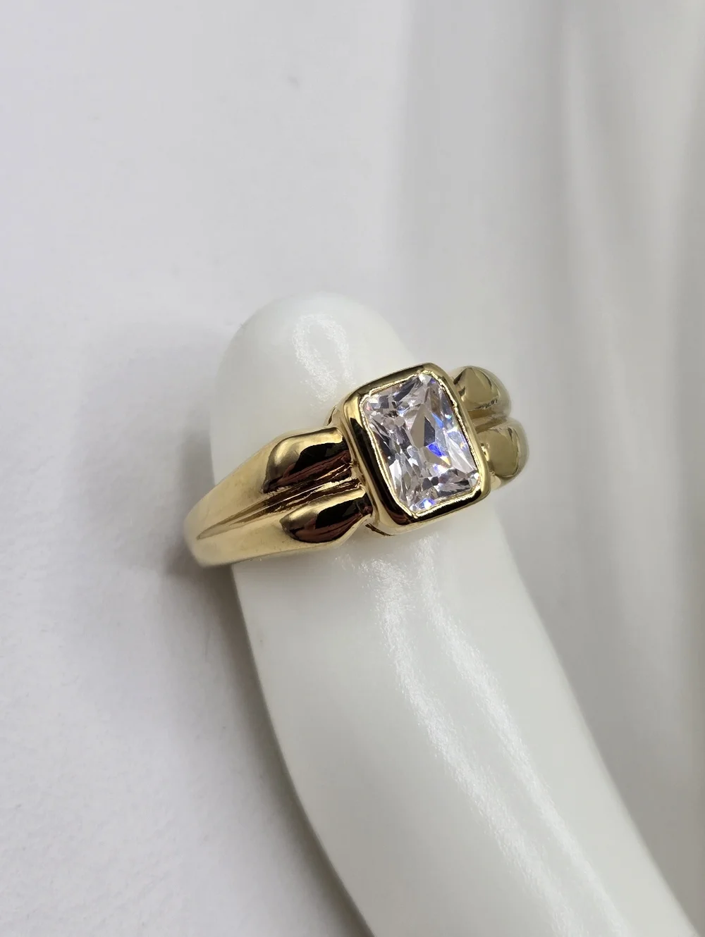 Swarovski Gold-Tone Ring with Clear Emerald-Cut Crystal